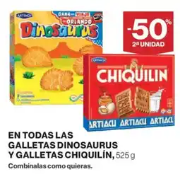 El Corte Inglés En todas las galletas dinosaurus y galletas chiquilin oferta