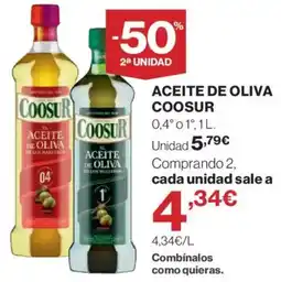 El Corte Inglés Coosur aceite de oliva oferta