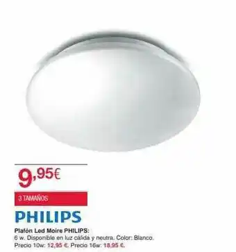 Chafiras Phlips Plafón Led Moire Philips oferta