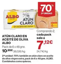 El Corte Inglés Albo atún claro en aceite de oliva oferta