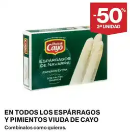 El Corte Inglés En todo los espárragos y pimientos viuda oferta