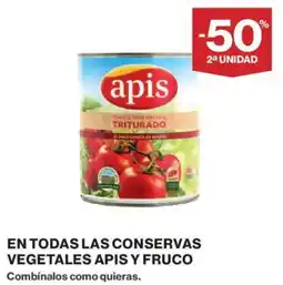 El Corte Inglés En todas las conservas vegetales apis y fruco oferta