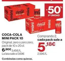 El Corte Inglés Coca-Cola mini pack 10 oferta