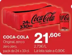 El Corte Inglés Coca-Cola Original, zero o zero zero oferta