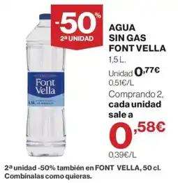 El Corte Inglés Font Vella agua sin gas oferta