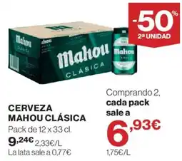 El Corte Inglés Mahou cerveza clásica oferta