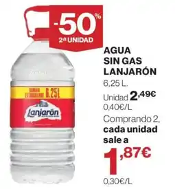 El Corte Inglés Lanjarón agua sin gas oferta