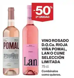 El Corte Inglés Vina pomal vino rosado d.o.ca. rioja viña pomal, lan o cune selección limitada oferta