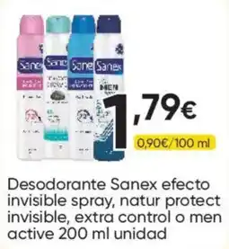 FROIZ Sanex desodorante efecto invisible spray natur protect invisible extra control o men active oferta