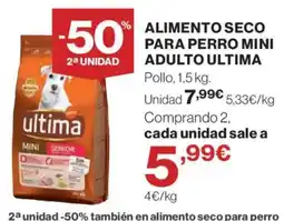 El Corte Inglés ultima alimento seco para perro mini adulto oferta