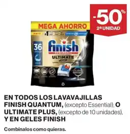 El Corte Inglés En todos los lavavajillas finish quantum ultimate plus y en geles oferta