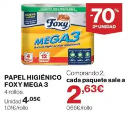 El Corte Inglés Foxy papel higiénico mega 3 oferta