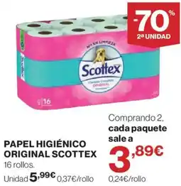El Corte Inglés Scottex papel higiénico original oferta