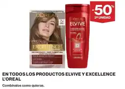El Corte Inglés L'oreal En todos los productos el vive y excellence oferta