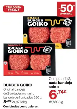 El Corte Inglés Burger Goiko oferta
