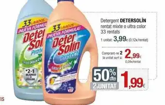 Condis 50% Dte. 2a Unitat Detergent Detersolín Rentat Mixte O Ultra Color oferta
