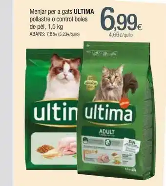 Condis Menjar Per A Gats Ultima Pollastre O Control Boles De Pèl oferta