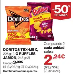 Supercor Doritos tex-mex o ruffles jamón oferta