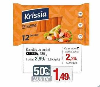 Condis 50% Dte. 2a Unitat Barretes De Surimi Krissia oferta