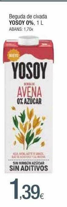 Condis Beguda De Civada Yosoy 0% oferta