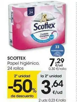 Eroski 2a Unidad -50% De Descuento Scottex Papel Higiénico 24 Rollos oferta