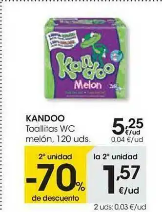 Eroski 2a Unidad -70% De Descuento Kandoo Toallitas Wc Melón oferta