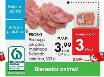 Eroski Eroski Pechuga De Pavo Marinada Fileteada Extrafina oferta