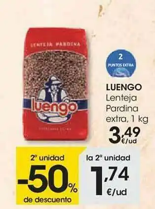 Eroski 2a Unidad -50% De Descuento Luengo Lenteja Pardina Extra oferta