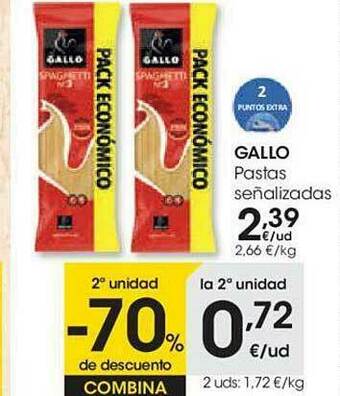 Eroski 2a Unidad -70% De Descuento Gallo Pastas Señalizadas oferta