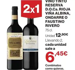 Supercor Vino tinto reserva d.o.ca. rioja viña albina, ondarre o faustino rivero oferta