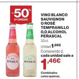 Supercor PEÑASCAL Vino blanco sauvignon o rosé tempranillo o,o alcohol oferta