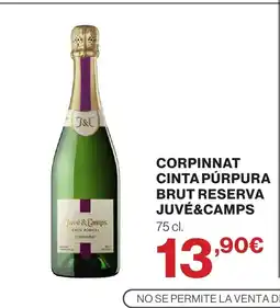 Supercor JUVÉ&CAMPS Corpinnat cinta púrpura brut reserva oferta