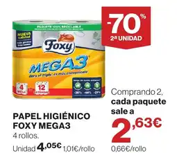 Supercor Papel higiénico foxy mega3 oferta