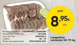 FROIZ Langostino vannamei 50-70 kg oferta