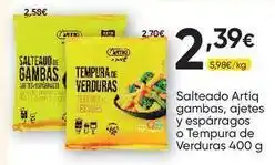 FROIZ Artic - salteado gambas, ajetes y esparragos o tempura de verduras oferta