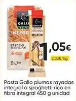 FROIZ Gallo - pasta plumas rayadas integral o spaghetti rico en fibra integral oferta