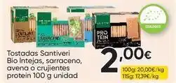 FROIZ Santiveri - tostadas antiveria bio intejas, sarraceno, avena o crujientes protein oferta