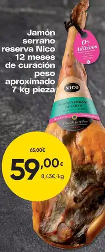 FROIZ Nico - jamón serrano reserva 12 meses de curación aproximado oferta