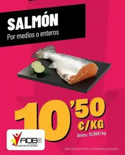 AhorraMas Salmón por medios o enteros oferta