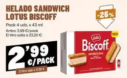 AhorraMas Lotus - helado sandwich biscoff oferta