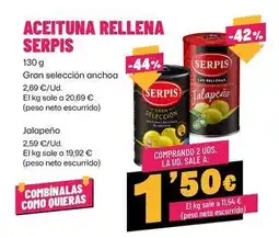 AhorraMas Serpis - aceituna rellena oferta
