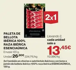 Hipercor Esencia única covap - paleta de bellota ibérica 100% raza ibérica oferta