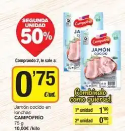 Economy Cash Campofrío - jamón cocido en lonchas oferta
