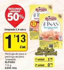 Economy Cash Elpozo - pechuga de pavo o pechuga de pavo braseado oferta