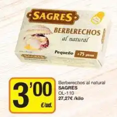Economy Cash Sagres - berberechos al natural oferta