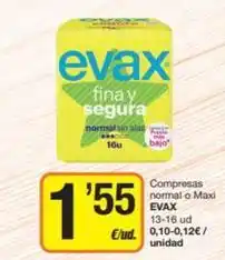 Economy Cash Evax - compresas normal o maxi oferta