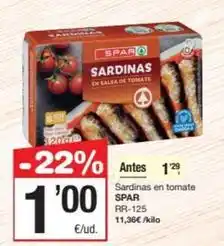 SPAR Fragadis Spar - sardinas en tomate oferta