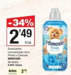 SPAR Fragadis Mimosín - suavizante concentrado azul, floral o caricias oferta