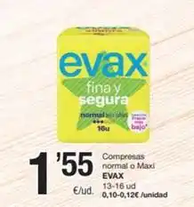 SPAR Fragadis Evax - compresas normal o maxi oferta