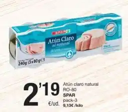 SPAR Fragadis Spar - atún claro natural ro-80 oferta